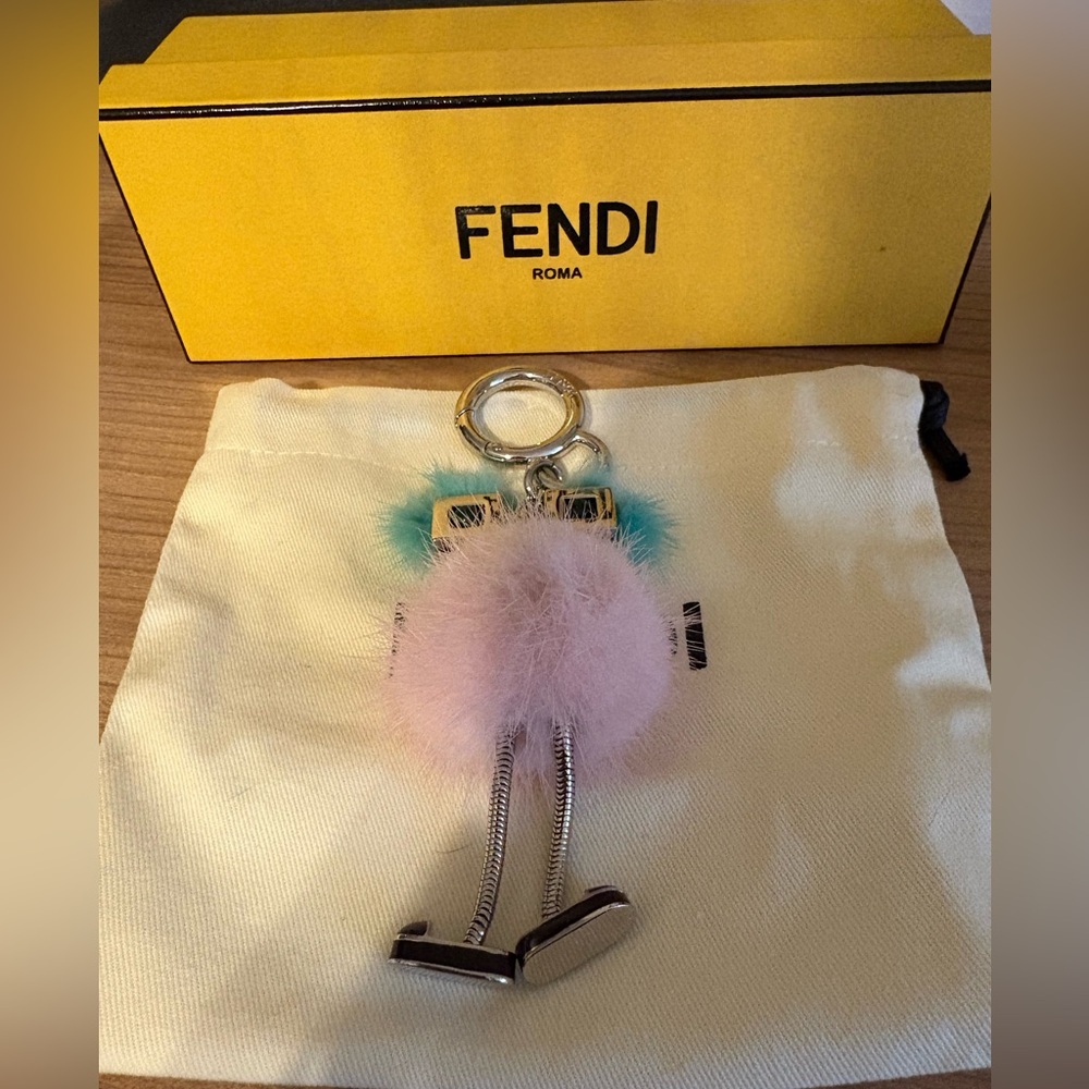Fendi Pink Mink Hypnoteyes Chick Pom Pom Bag Charm